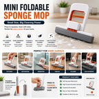 Handheld Mini Sponge Mop – Self-Squeeze Cleaning Mop for Kitchen, Glass & Windows