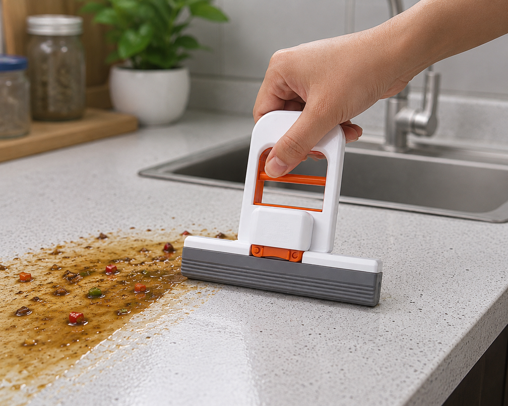 Handheld Mini Sponge Mop – Self-Squeeze Cleaning Mop for Kitchen, Glass & Windows