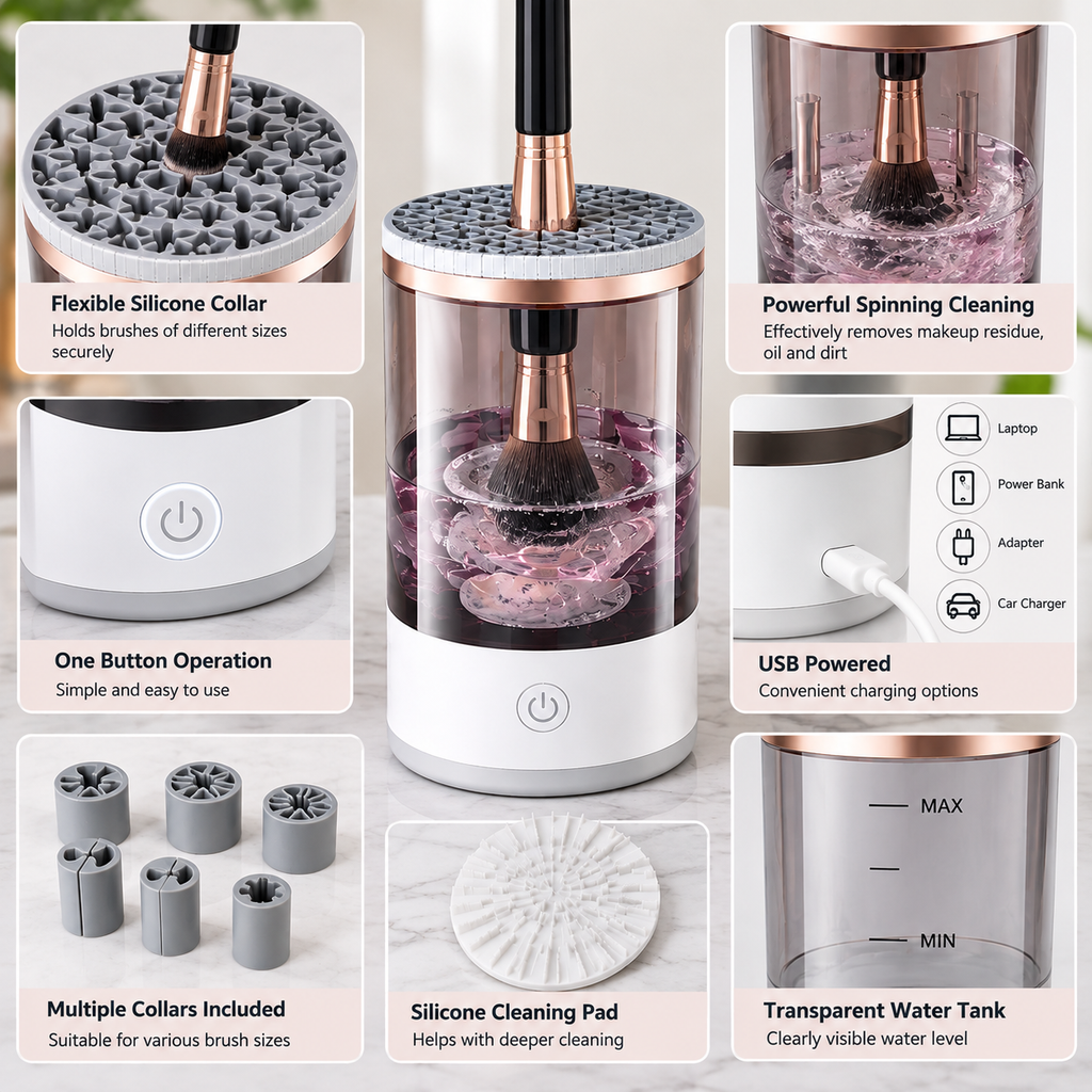 Automatic Makeup Brush Cleaner – Electric USB Brush Washing Machine