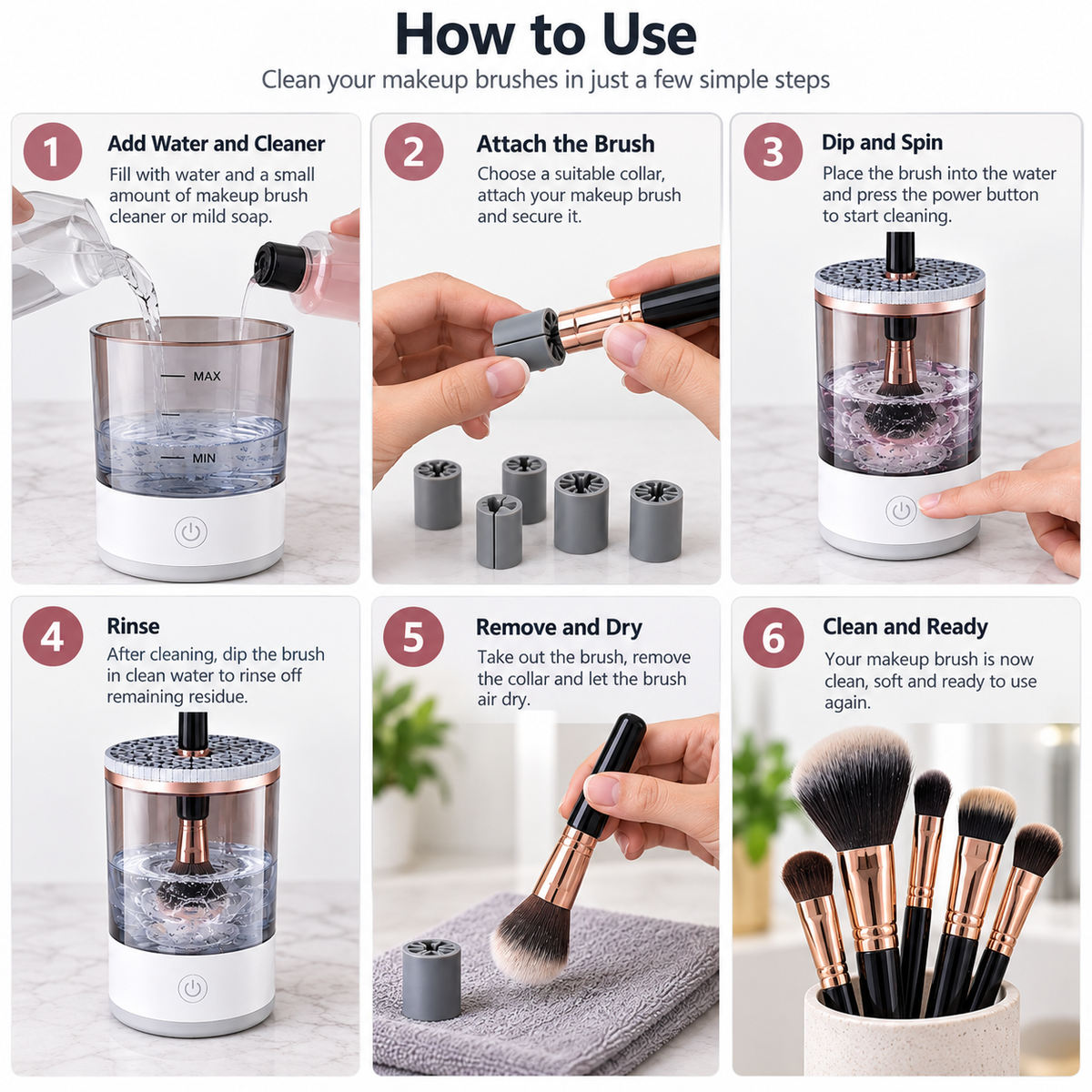 Automatic Makeup Brush Cleaner – Electric USB Brush Washing Machine